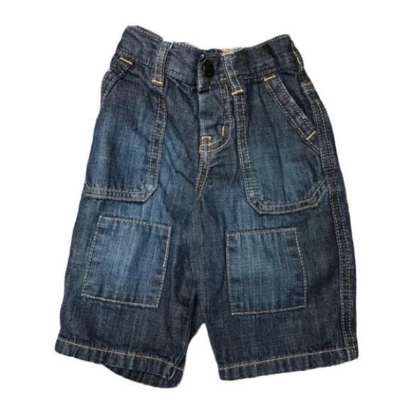 Gap Baby Dark Wash Wide Leg Jeans Knee Patches - Picture 1 of 8